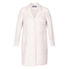 RoFa Tweed Long Jacket Cream  - Plus Size Collection