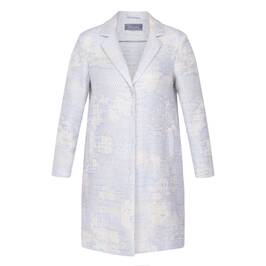 RoFa Tweed Long Jacket Pale Blue - Plus Size Collection