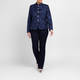 Rofa Embroidered Linen Jacket Navy 