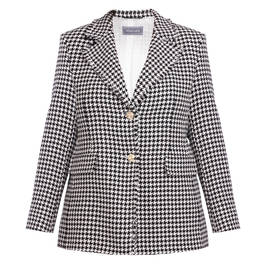 Rofa Houndstooth Blazer Black and White - Plus Size Collection