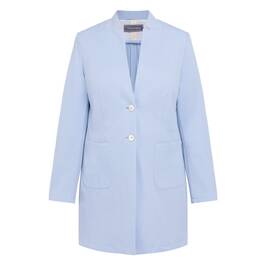 Rofa Jersey Long Jacket Pale Blue  - Plus Size Collection