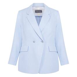 Rofa Double Breasted Jacket Pale Blue  - Plus Size Collection