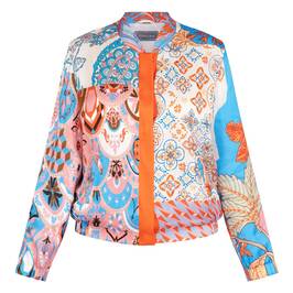RoFa Patchwork Satin Bomber Jacket - Plus Size Collection