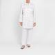Rofa Long Embroidered Linen Jacket Cream