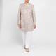 Rofa Long Embroidered Linen Jacket Beige