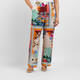 Rofa Printed Satin Trousers Multi-Colour 