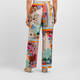 Rofa Printed Satin Trousers Multi-Colour 