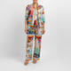 Rofa Printed Satin Bomber Jacket Multicolour 