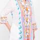 RYY Embroidered Cotton Kaftan White