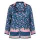 RYY Floral Print Satin Shirt Navy
