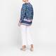 RYY Floral Print Satin Shirt Navy