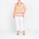 RYY Floral Print Satin Shirt Peach