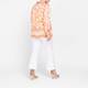 RYY Floral Print Satin Shirt Peach