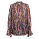 Sallie Sahne Georgette Retro Print Shirt Taupe