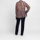 Sallie Sahne Georgette Retro Print Shirt Taupe