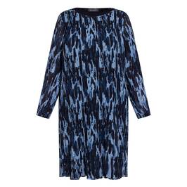 Samoon Pleated Animal Print Dress Blue - Plus Size Collection