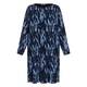 Samoon Pleated Animal Print Dress Blue
