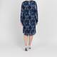 Samoon Pleated Animal Print Dress Blue