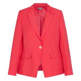 Samoon Linen Blend Blazer Pink - Plus Size Collection