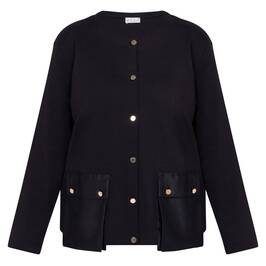 SeeYou by Biggi M Ribbed Jersey Cardigan Black  - Plus Size Collection