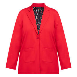 SeeYou by Biggi M Jersey Blazer Red  - Plus Size Collection