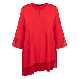SeeYou by Biggi M Jersey Top Red  - Plus Size Collection