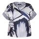 Tia Printed Satin Top Navy 
