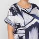 Tia Printed Satin Top Navy 