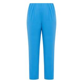 Tia Pull On Satin Jersey Trousers Turquoise - Plus Size Collection
