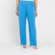 Tia Pull On Satin Jersey Trousers Turquoise