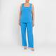 Tia Square Neck Satin Jersey Vest Turquoise