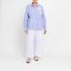 Tinta & Bariloche Striped Embroidered Cotton Linen Shirt Blue