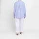 Tinta & Bariloche Striped Embroidered Cotton Linen Shirt Blue