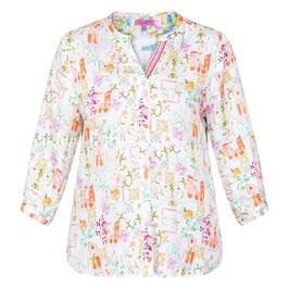 Tinta & Bariloche Mediterranean Print Shirt  - Plus Size Collection
