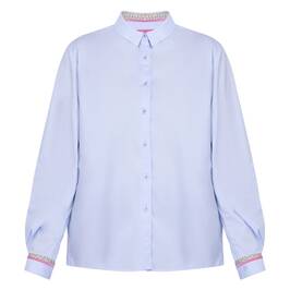 Tinta Cotton Blend Shirt Pale Blue  - Plus Size Collection