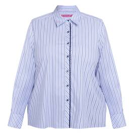 Tinta Stripe Shirt Cotton Blend Pale Blue - Plus Size Collection