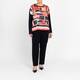 Tinta & Bariloche Abstract Print Satin Front Top Black