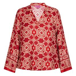 Tinta & Bariloche Tile Print Tunic Red - Plus Size Collection