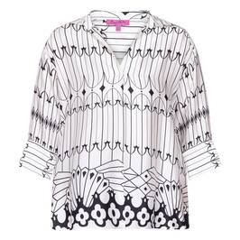 Tinta & Bariloche Black and White Deco Print Tunic - Plus Size Collection