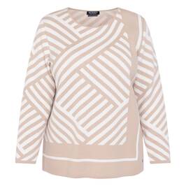 Verpass Knitted Sweater Beige and White  - Plus Size Collection