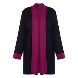 Verpass Long Cardigan Black and Berry - Plus Size Collection