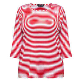 VERPASS BRETON STRIPE T-SHIRT RED  - Plus Size Collection