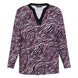 Verpass Zebra Print Tunic Berry  - Plus Size Collection