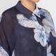 Yoek Orchid Print Blouse Indigo 