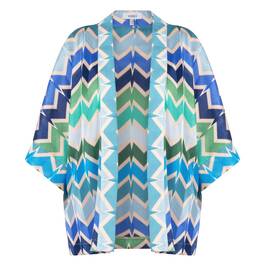 Yoek Zig Zag Cardigan Blue - Plus Size Collection