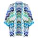Yoek Zig Zag Cardigan Blue