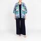 Yoek Zig Zag Cardigan Blue