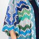 Yoek Zig Zag Cardigan Blue