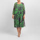 Yoek Pleated Dress Purple and Green 