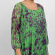 Yoek Pleated Dress Purple and Green 